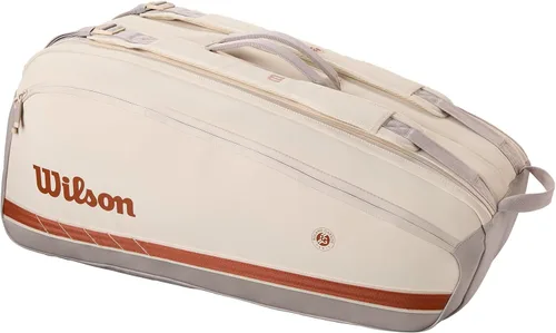 WILSON Roland-Garros - Bolsas para raquetas de tenis 2025 Crema/Arcilla