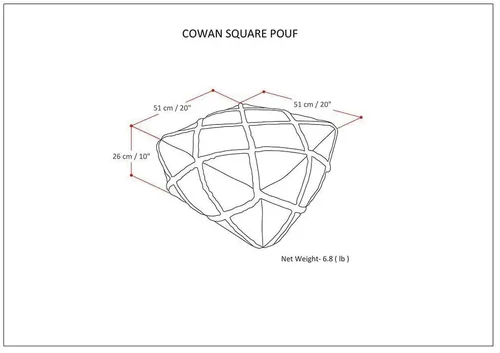 Miniatura 3 de SIMPLIHOME Cowan Puf cuadrado contemporáneo en telar magenta y natural tejido para la sala de estar, el dormitorio y la habitación de los niños