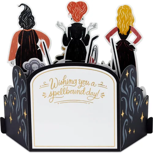 Miniatura 3 de Hallmark Paper Wonder Disney Hocus Pocus, tarjeta de cumpleaños desplegable de Halloween (Sanderson Sisters)