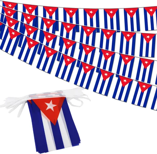 Miniatura 20 de Banderín de bandera de Colombia – 38 banderas, 42 pies, pequeñas banderas colombianas para decoración del país, escuela, fiesta, eventos deportivos