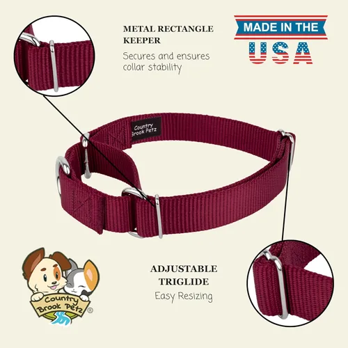 Miniatura 9 de Country Brook Petz - Collar Martingale para perro - Collar de entrenamiento resistente sin hebilla - Collar para perro de servicio para todos