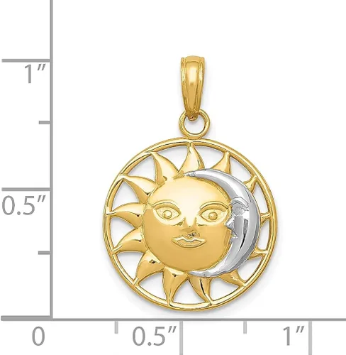 Miniatura 4 de Collar con dije de luna creciente de oro amarillo de 14 quilates, joyería fina celestial para mujer, regalos para ella
