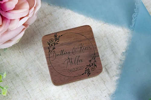 Miniatura 3 de Caja del anillo de boda, Caja de anillo personalizada, Caja del portador del anillo, Cajas del anillo de boda para la ceremonia Señor y la Sra. Caja