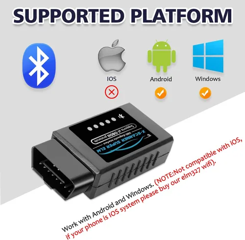 Miniatura 3 de Obd2 Bluetooth ELM327 v1.4 Escáner con chip original PIC18F25K80, lector de código de automóvil compatible con vehículos de 1996+, funciona