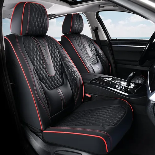 Miniatura 12 de Coverado Juego completo de fundas de asiento de automóvil, fundas de asiento de piel de napa para automóvil, protector de asiento de automóvil