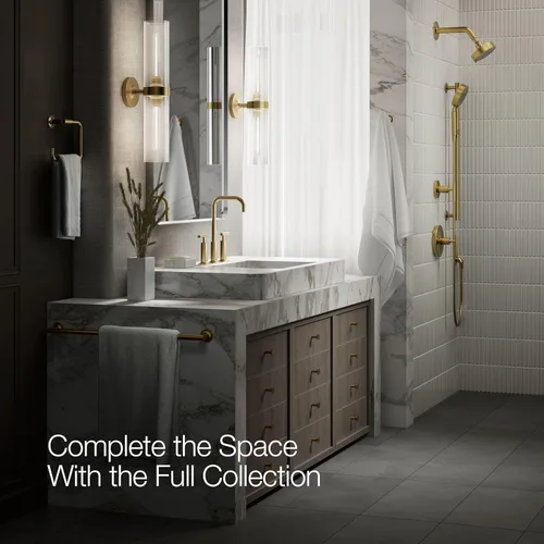 Miniatura 10 de KOHLER K-14408-4-2MB Purist - Grifo de lavabo de baño generalizado, 3 agujeros, manijas de palanca alta generalizadas y boquilla de cuello de cisne