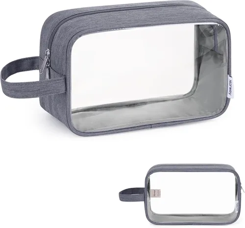Miniatura 21 de Bolsa de aseo grande de tamaño completo, bolsa de cosméticos, bolsa de maquillaje de viaje, organizador para mujeres, hoja verde Z, M