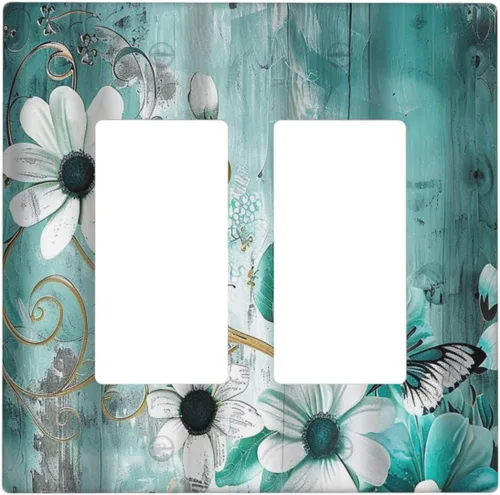 Miniatura 73 de Cubierta para interruptor de luz personalizable Personaliza la tuya propia, placa de pared doble basculante con imagen, logotipo, texto, 2 vías