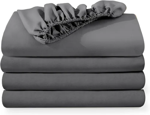 Miniatura 13 de Bare Home - Paquete de 2 sábanas bajeras tamaño King de microfibra ultrasuave 1800, resistente a las arrugas, bolsillo profundo (tamaño King, blanco)
