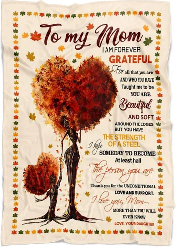 Miniatura 16 de Manta personalizada para mamá de hija e hijo, manta personalizada para el día de la madre con nombres de los niños, manta con texto en inglés «To My