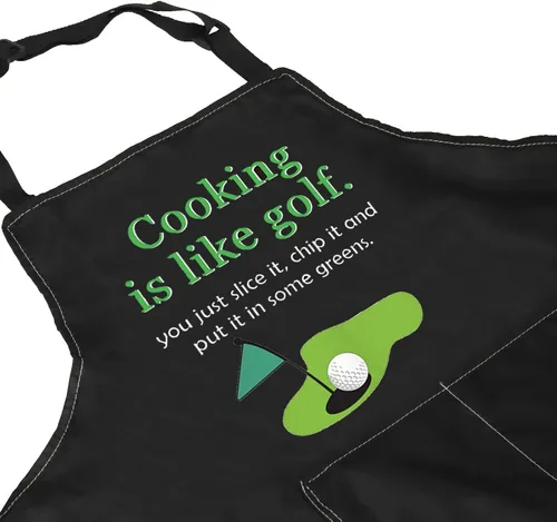 Miniatura 2 de ZJXHPO Cocinar es como un delantal de golf para golfistas, delantal de cocina con bolsillo para golfistas, delantal de cocina, regalo para amantes