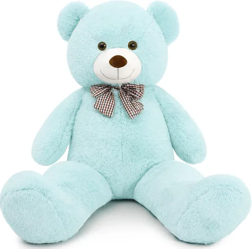 Miniatura 35 de MaoGoLan - Oso de peluche gigante de 52.0 pulgadas, peluche grande color canela con lindo moño y huellas, peluche suave de oso con moño para regalar