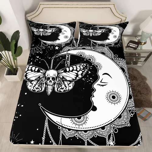 Miniatura 32 de Erosebridal Southwestern - Sábanas de cama bohemias aztecas, tamaño individual, sábanas hippie de cachemira, ropa de cama de estilo exótico, funda