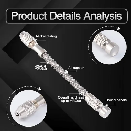 Miniatura 3 de KATUR Taladro de mano de precisión semiautomático para hacer agujeros, herramienta de fabricación de agujeros, mandril de taladro manual en espiral