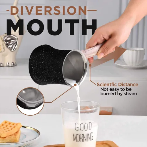 Miniatura 4 de Ibrik - Cafetera turca multiusos de 12 onzas, acero inoxidable resistente a la corrosión y de grado alimenticio (11.8 fl oz)