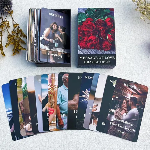 Miniatura 7 de DPEHAKMK Mensajes de Amor Cartas del Oráculo, Cartas del Oráculo para Principiantes, Incluye Mensajes de Amor, Romance, Llama Gemela, Alma Gemela