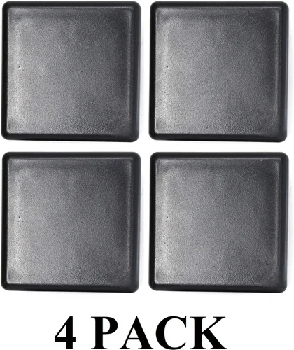 Miniatura 2 de Tapa cuadrada negra de plástico de 4 x 4 pulgadas, tapón de acabado, tapa de extremo de tubo de tubo, universal duradera para silla (4)