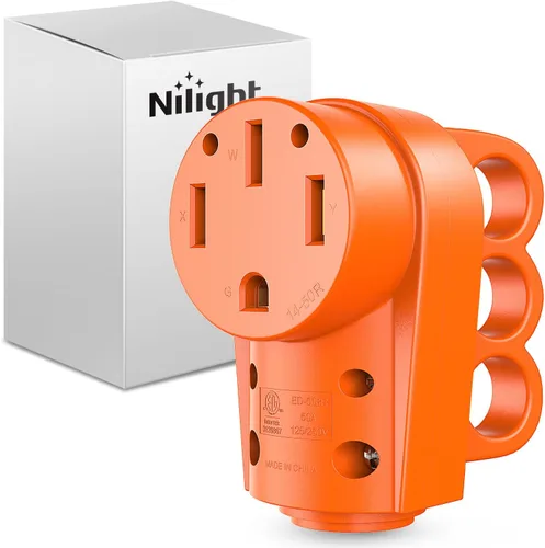 Miniatura 12 de Nilight Enchufe de repuesto para autocaravana de 50 amperios, 125/250 voltios, macho con mango ETL listado NEMA 14-50P para caravana, autocaravana