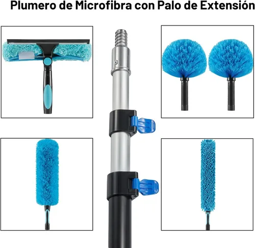 Miniatura 4 de Plumero para Ventiladores de Techo de 20 Pies de Altura con Poste de Extensión de 5-12 Pies, Kit Extensible Reutilizable para Limpiar Telarañas