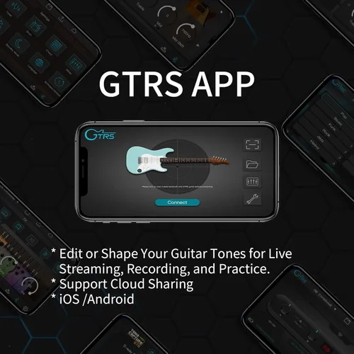 Miniatura 3 de GTRS P800 - Guitarra eléctrica inteligente de práctica con APP, 16 simulaciones de guitarra, efectos y 12 horas de vida de batería, looper de 80