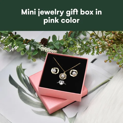 Miniatura 2 de Dawhud Direct Pequeñas cajas de regalo de joyería Caja de embalaje de joyería de cartón para aretes, collar, pulsera y anillo de boda Pequeña