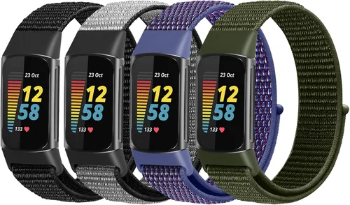 Miniatura 8 de Compatible con Fitbit Charge 5 bandas para mujeres y hombres, correa deportiva de nailon suave y transpirable con velcro para Fitbit Charge 5 China