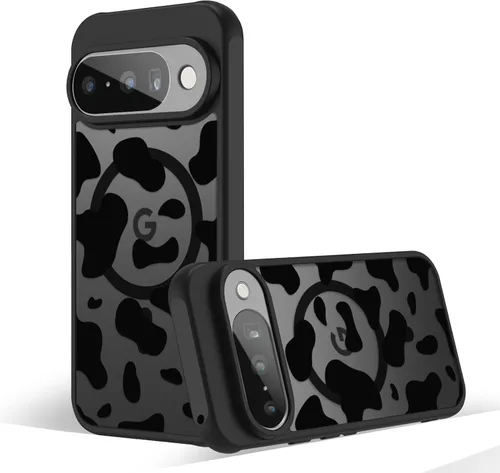 Miniatura 48 de Funda magnética para Google Pixel 10A [Compatible con MagSafe] Funda con patrón floral de flores negras para mujeres y niñas, con borde de TPU Rama