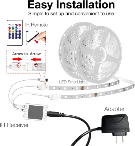 Miniatura 7 de DAYBETTER Luces LED inteligentes WiFi, tira de luces LED RGB de 25 pies compatibles con Alexa y Google Assistant, control remoto por voz