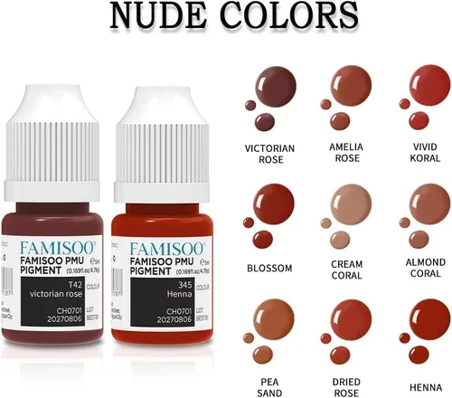 Miniatura 5 de PMU - Pigmento para labios 0.169 fl. oz/5 ml, tinta de tatuaje profesional para labios de larga duración, microblading de color, maquillaje
