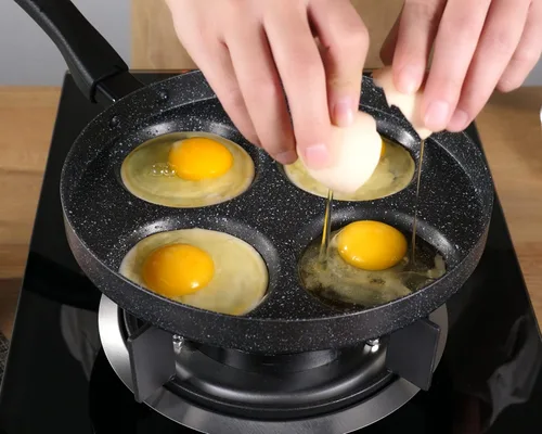 Miniatura 8 de MyLifeUNIT Sartén de aluminio para huevos de 4 tazas, sartén antiadherente para huevos