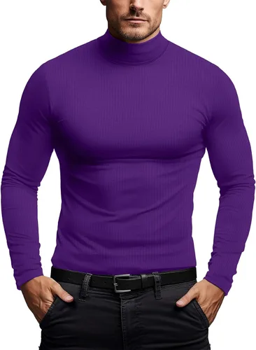 Miniatura 2 de Camisas de manga larga con cuello alto falso para hombre
