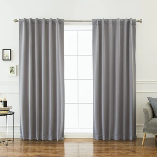 Miniatura 18 de Best Home Fashion Cortinas opacas con aislamiento térmico, pestaña trasera, bolsillo para barra, color gris, 52 pulgadas de ancho x 126 pulgadas