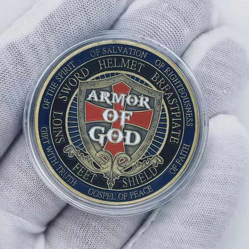 Miniatura 6 de Ponte la armadura completa de Dios Moneda de desafío Efesios 6:11-13 Regalo inspirador