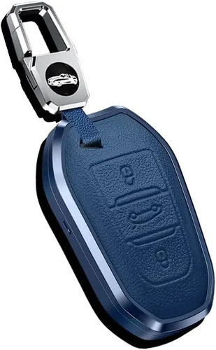Miniatura 8 de Funda para llavero de automóvil con textura de cuero de aleación para Peugeot Citroen Picasso Elysee 308 407 3085 5008 C3 DS5 DS6 Funda para llave