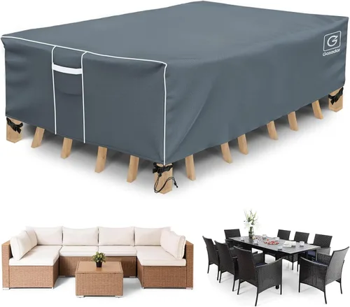 Miniatura 10 de Funda impermeable para muebles de exterior, funda modular para exteriores, fundas rectangulares para patio para juego de muebles de exterior, 110" L
