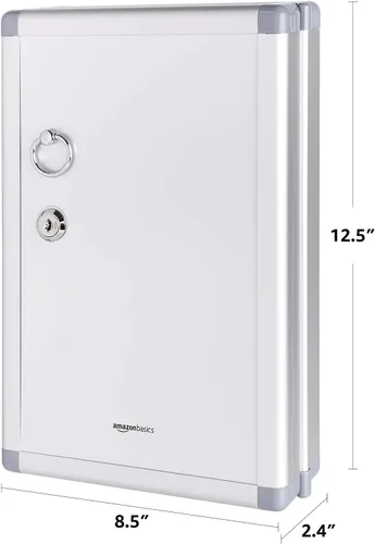 Miniatura 3 de Amazon Basics Caja de llaves para gabinete de 24 posiciones, plateado, 12.5"D x 8.5"W x 2.45"H Posición de 24 teclas