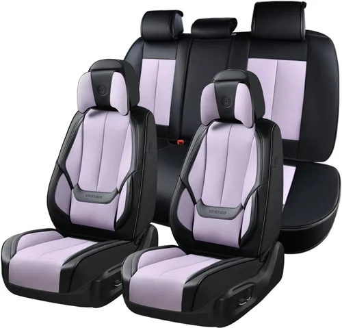 Miniatura 77 de Coverado Juego completo de fundas de asiento de automóvil, fundas de asiento para automóviles, fundas de asiento de coche beige para asientos