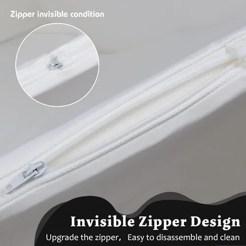 Miniatura 5 de Piscina cuadrada de espuma para niños pequeños, 35 x 35 x 12 pulgadas, piscina suave con funda extraíble, corralito de bolas de esponja Blanco