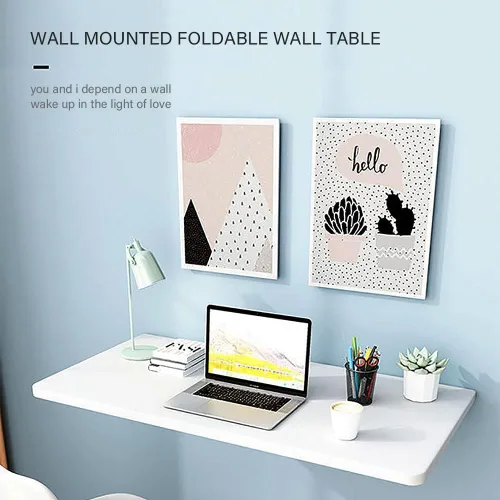 Miniatura 3 de Mesas plegables, banco de trabajo plegable para montar en la pared, mesa de madera montada en la pared, soporte resistente, mesa de pared estable