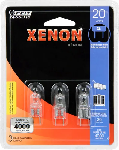 Miniatura 2 de Feit Electric Bombilla halógena de xenón de 20 W, regulable, blanco brillante de 3000 K, base G8 bi-pines, 170 lúmenes, 90+ CRI, fresca y duradera
