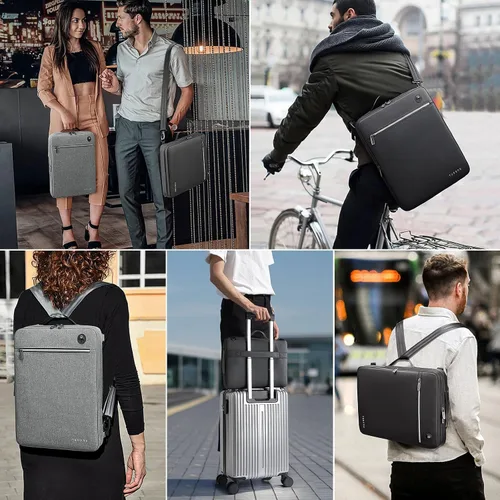 Miniatura 2 de TUDEQU Bolsa para laptop de 15.6 pulgadas con correa, bolsa de computadora, funda para portátil, funda para laptop, bolsa de hombro para computadora