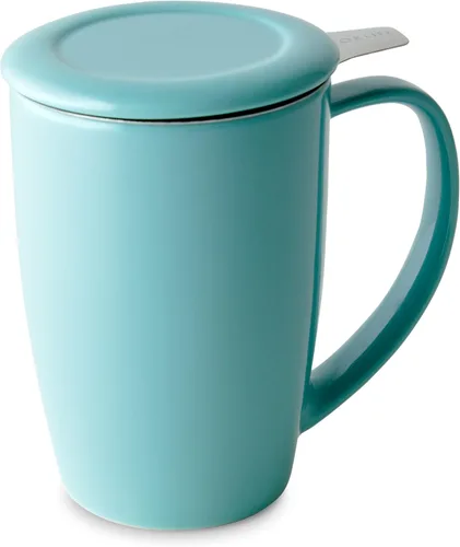 Miniatura 10 de Forlife. Taza de 15 onzas, alta, curvada, con infusor de té y tapa., Carrot