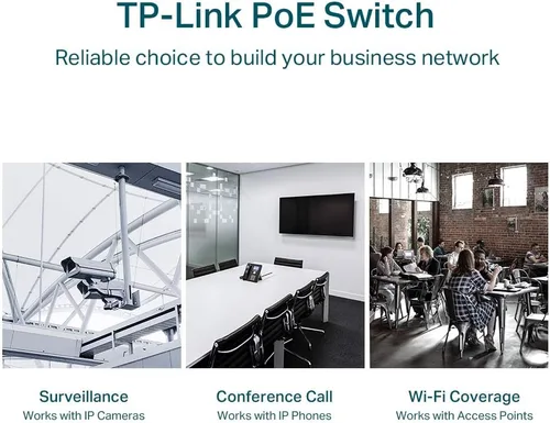 Miniatura 6 de TP-Link Switch Easy Smart Gigabit PoE+ de 24 puertos (TL-SG1428PE), 250W, 2 ranuras SFP, 10/100/1000 Mbps, compatible con escritorio, Linux, Unix