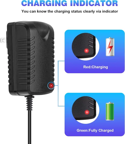 Miniatura 5 de Cargador de batería de 12 V para ruedas eléctricas Gris Naranja Batería superior de 12 voltios Ruedas accionadas Cargador Reemplazo Fisher Price