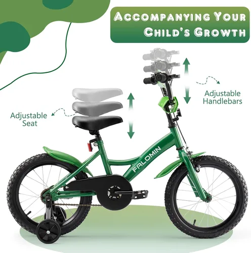 Miniatura 5 de 14/16/18 Inch Children’s Bike for Toddlers Kids Ages 3-9, Safe Non-Slip Tires, Removable Training Wheels, Coaster Brake, Easy Assembly, Perfect for