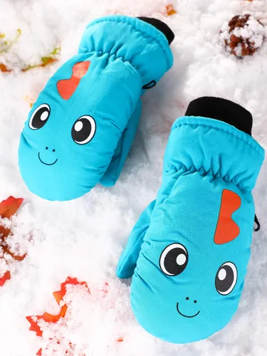 Miniatura 7 de Guantes de esquí de invierno guantes impermeables con forro de algodón cálido para niños