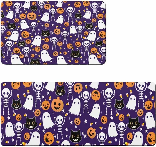 Miniatura 6 de Tapete de baño de Halloween para bañera, antideslizante, de secado rápido y absorbente, tierra de diatomeas, fregadero, dormitorio, cocina, lavable