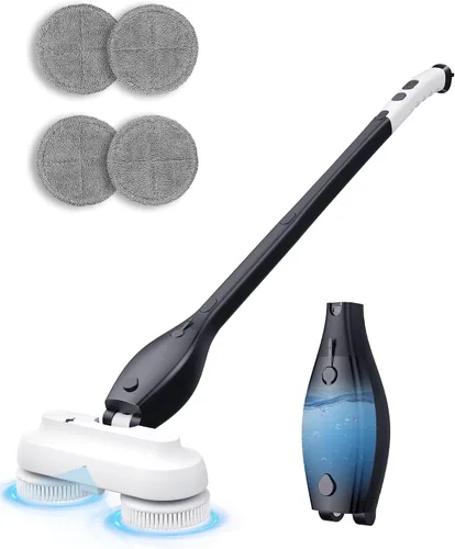 Trapeador eléctrico inalámbrico con pulverizador, tanque de agua de 27.1 fl oz y batería de 4000 mAh, limpiador eléctrico de piso con mango
