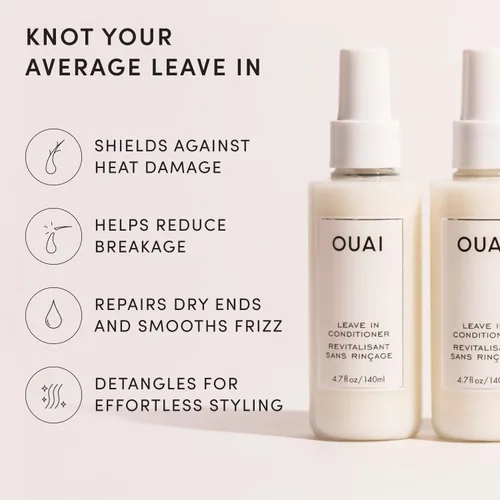 Miniatura 3 de OUAI Acondicionador sin enjuague y protector térmico para el cabello - Prepara el cabello para el peinado o usa como spray desenredante