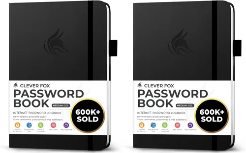 Miniatura 49 de Clever Fox - Libreta de contraseñas con pestañas alfabéticas, organizador de direcciones de Internet, tamaño grande, para inicios de sesión en Azul
